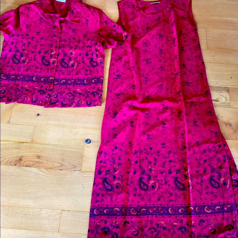 220 Hickory Classy Red Paisley Dress & Jacket